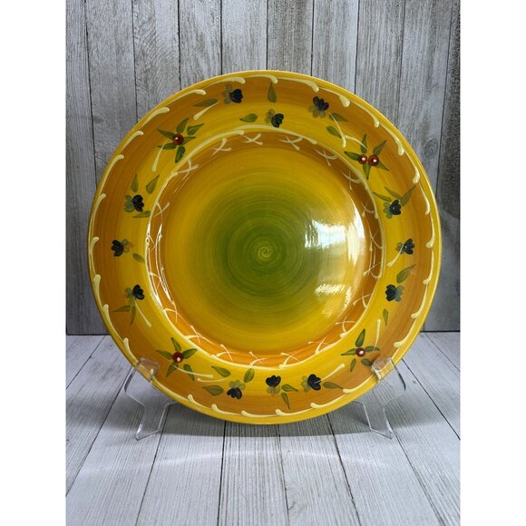 Red Cedar by Garden Ridge Dinner Plates Yellow Green 10.50'' - Set Of 3 - Picture 2 of 6
